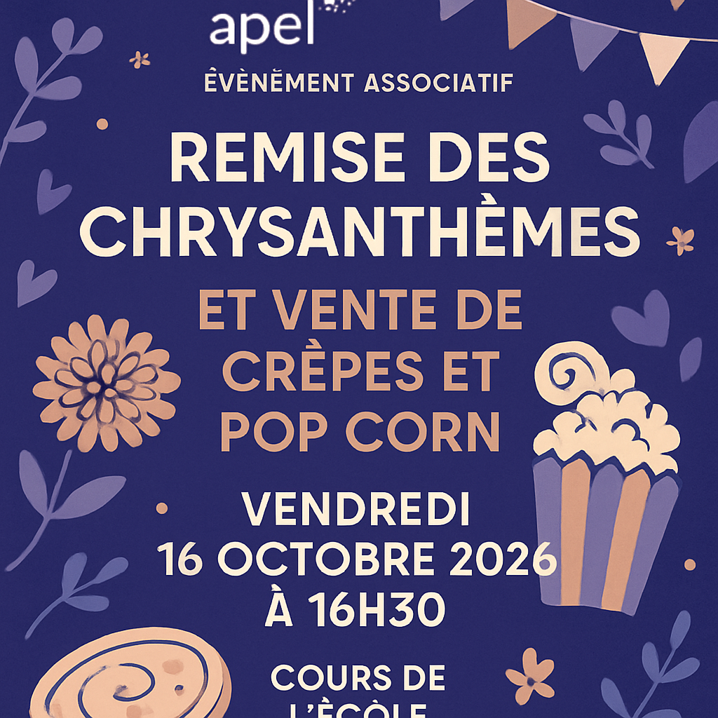 Remise des Chrysanthèmes et vente de Crêpes et Pop Corn 